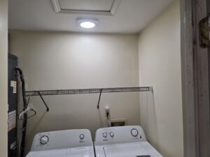 Laundry room shelving installation