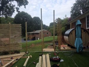 Residential privacy fence installation